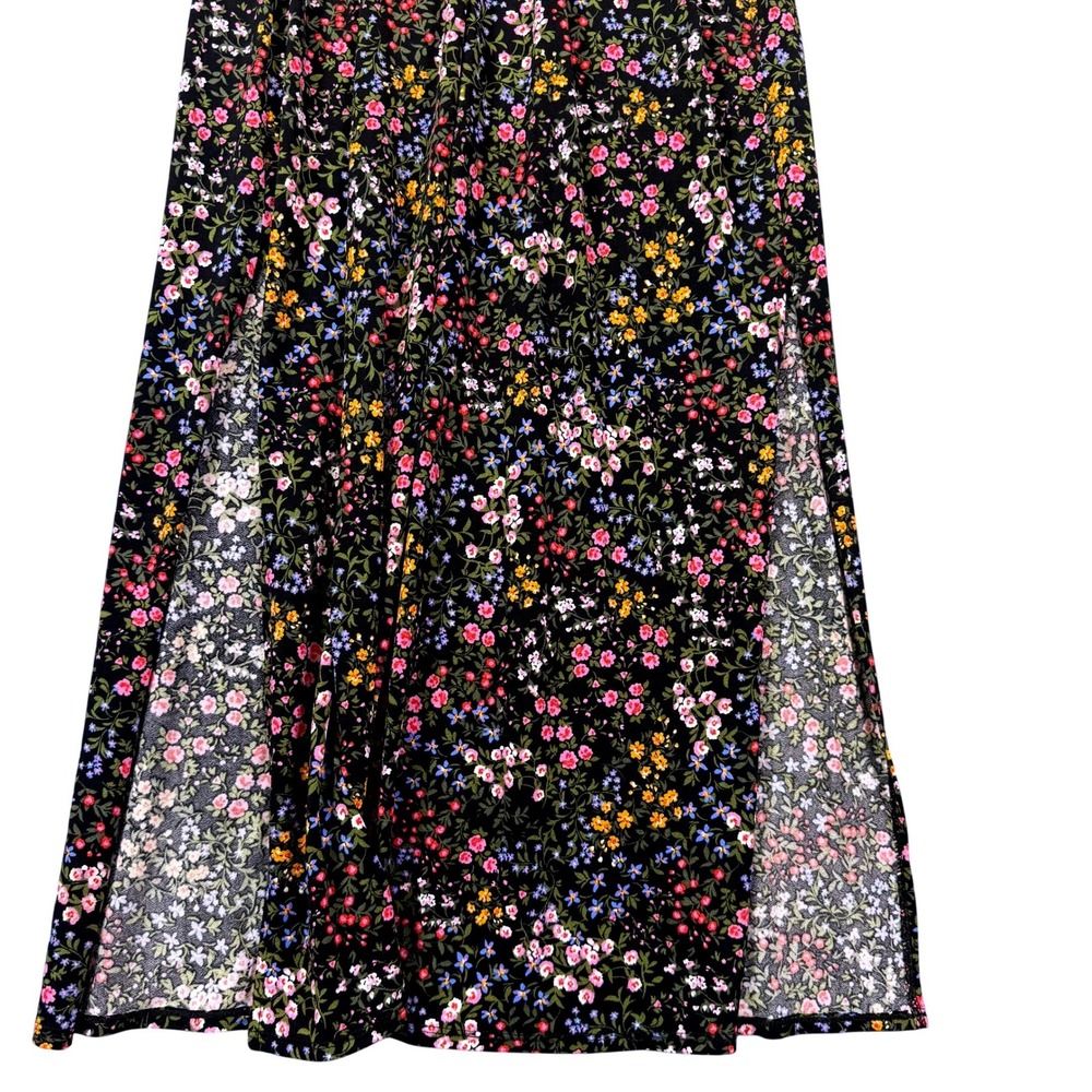 Y2K Floral Maxi Dress Twist Front Boho Cottagecore Whimsigoth Coquette Fairycore - Picture 5 of 11